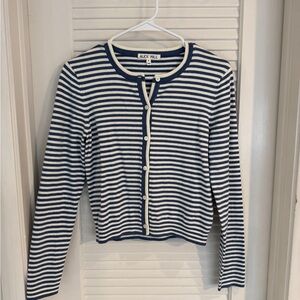 Alex Mill Navy and White Striped Cardigan